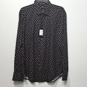 Hugo Boss Tech Geometric Slim Fit Cotton Bamboo Button-up Shirt
